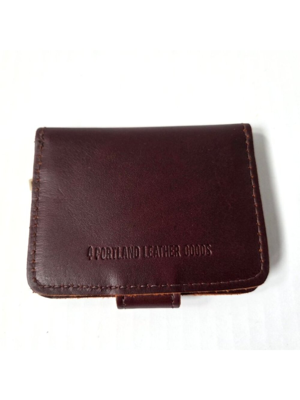 Portland Leather Goods Womens Smooth Brown Leather Mini Bifold Wallet - Picture 5 of 16